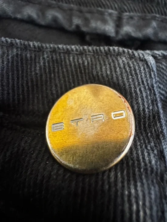 Etro Black Cropped Frayed-Hem Jeans - Picture 3 of 6